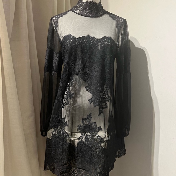 NWT Love and Peace mesh and lace lingerie dress - Picture 1 of 4